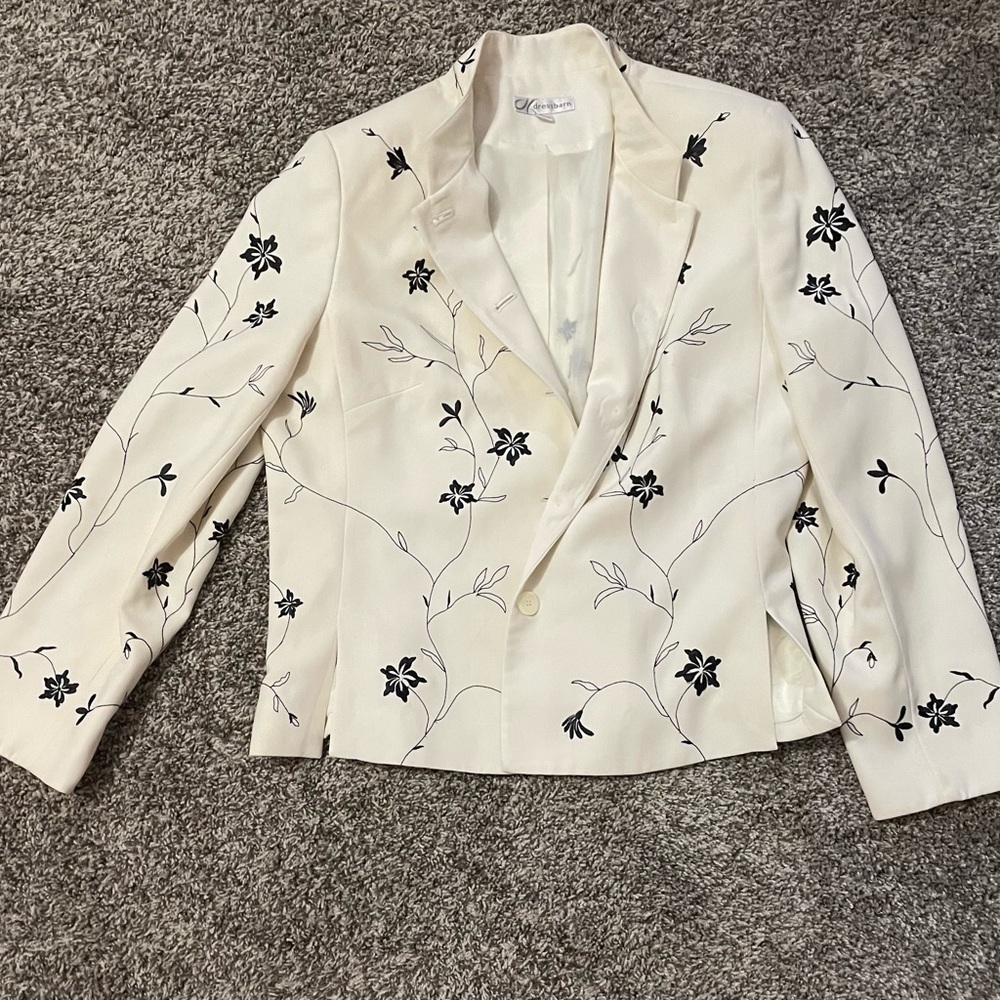 Cream floral suit jacket